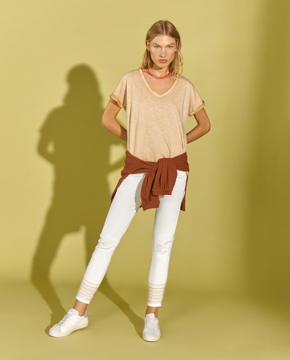 

Женская футболка с карманом Southern Cotton, светло-синий