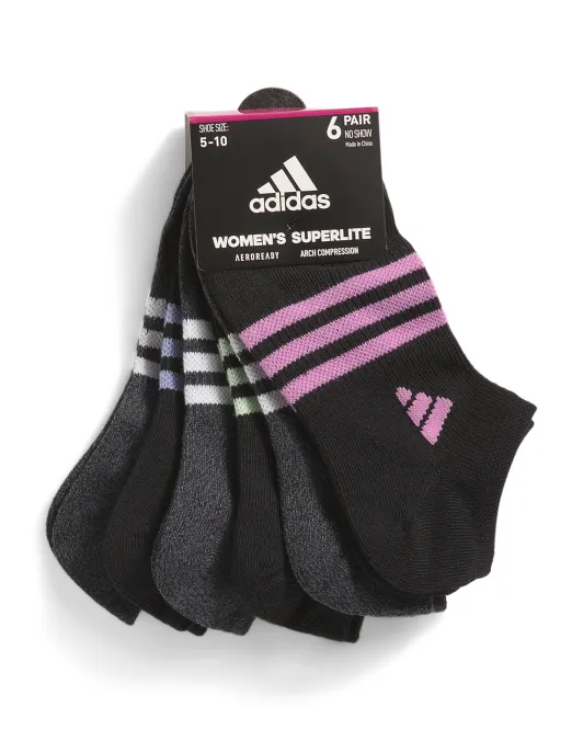 

6 пар носков Superlite No Show Adidas, черный