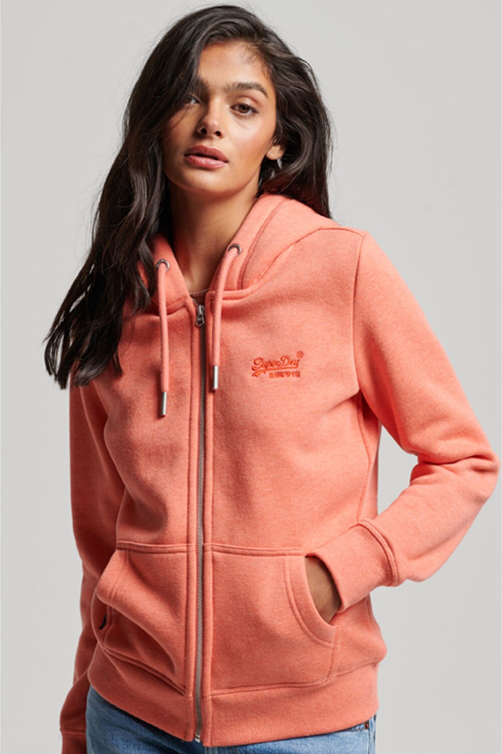 

Толстовка на молнии и вышитым логотипом Vintage Superdry, розовый