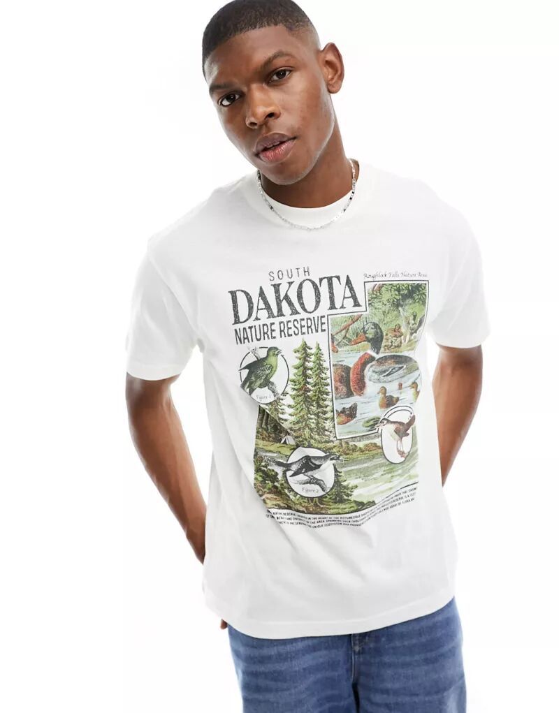 Винтажная белая футболка свободного кроя Cotton On с графическим принтом Dakota Cotton:On