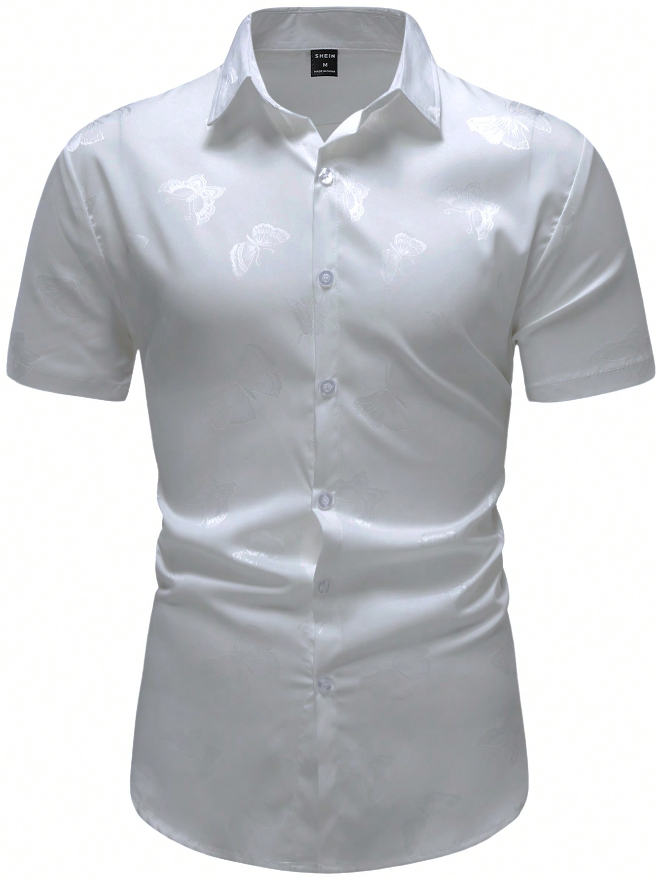 Мужская однотонная рубашка на пуговицах с коротким рукавом Manfinity AFTRDRK, серебро