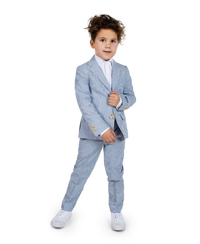 Повседневный костюм Seer Sucker для новорожденных и маленьких мальчиков OppoSuits, синий