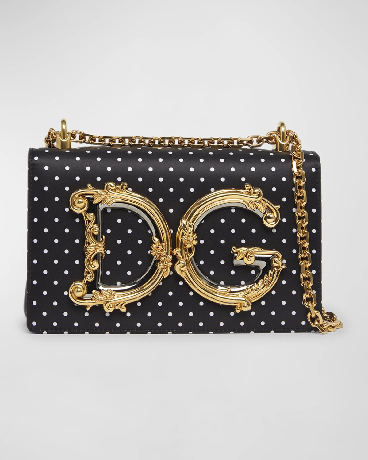 

Маленькая сумка через плечо DG Baroque в горошек Dolce&Gabbana, цвет Nero
