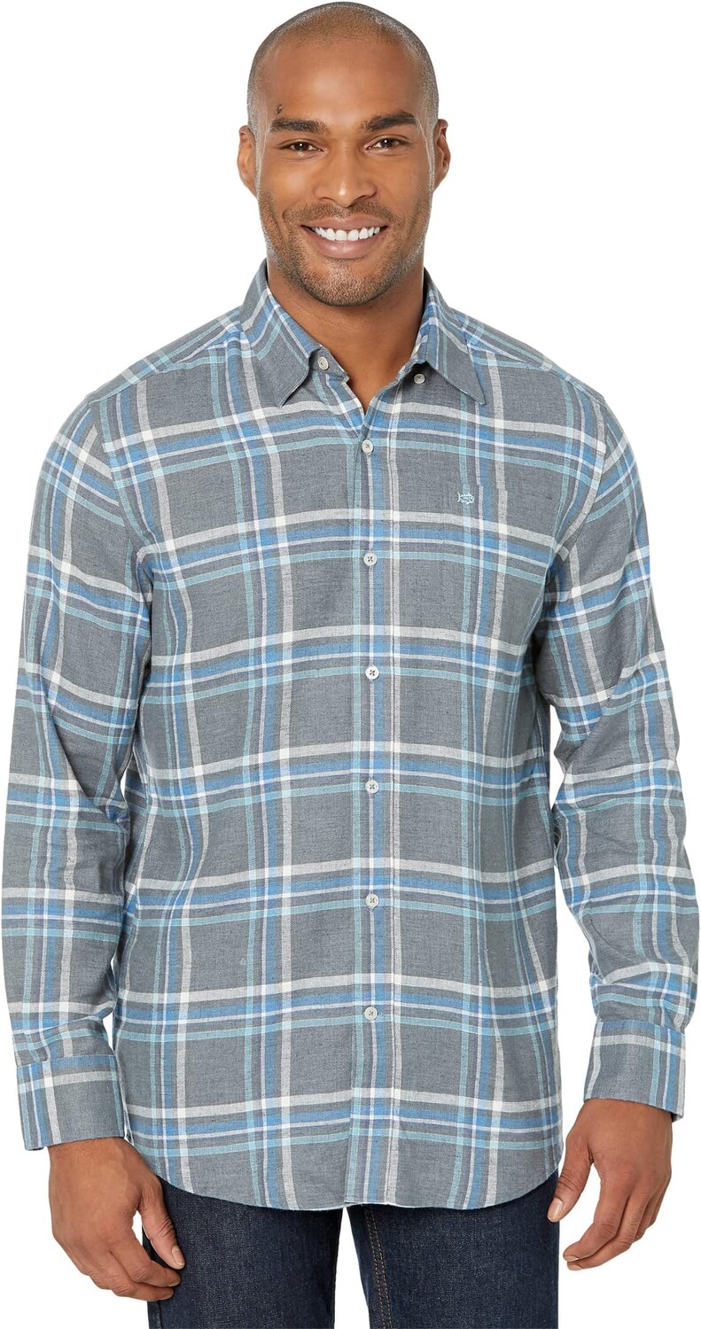 

Пляжная фланелевая рубашка в клетку Reid Southern Tide, цвет Heather Harbor Mist