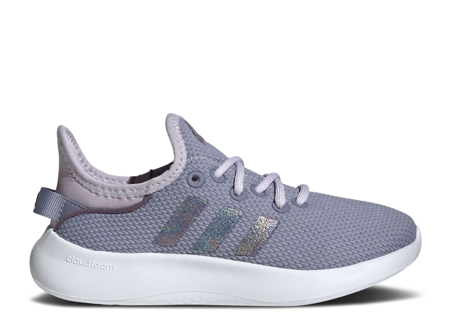 

Кроссовки adidas Cloudfoam Pure Big Kid 'Silver Violet Glitter', серый