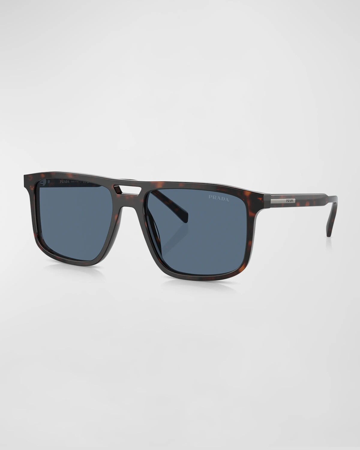 

Мужские квадратные солнцезащитные очки из ацетата Prada, цвет Dark Blue