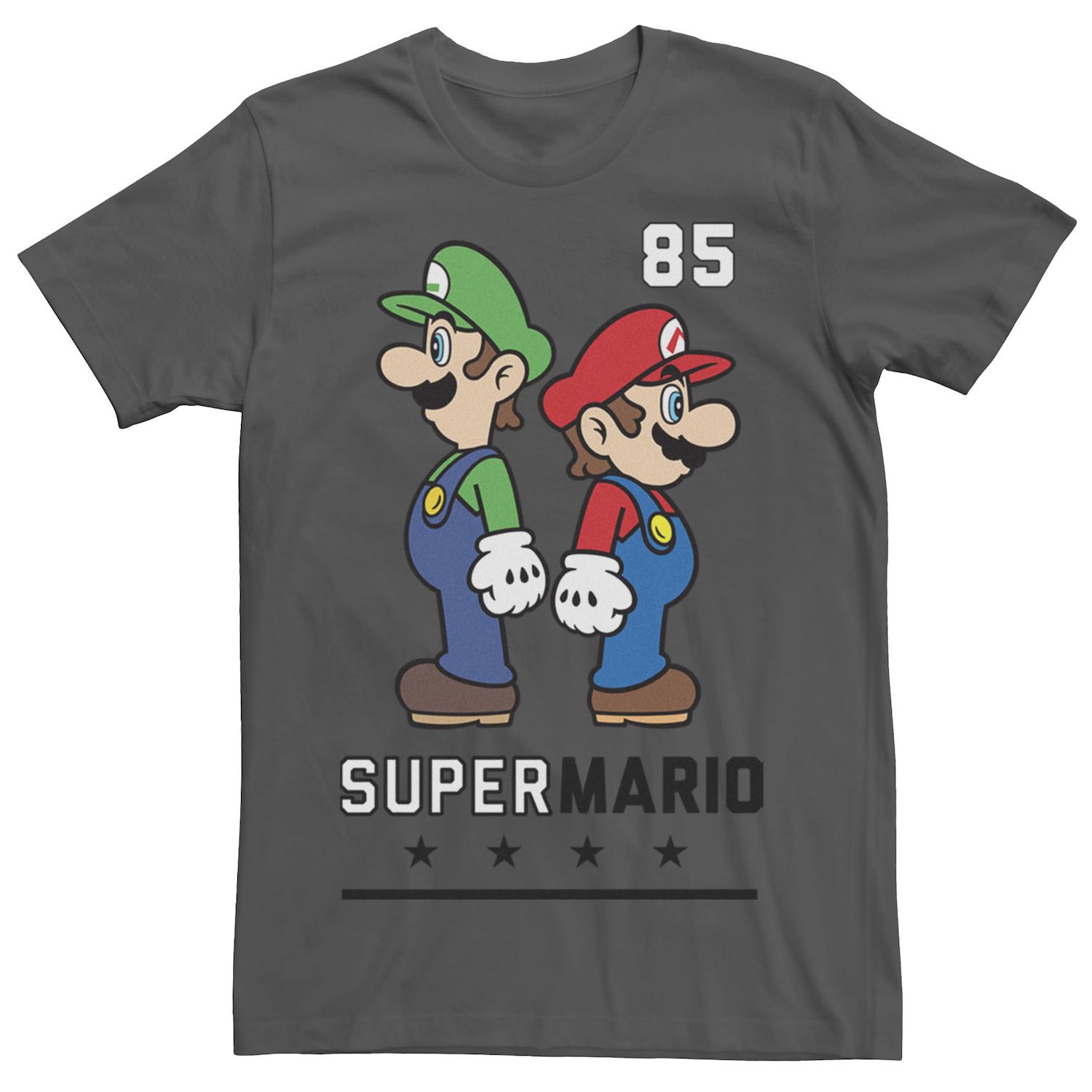 Мужская футболка Nintendo Super Mario Luigi Back to Back Athletic 85 Licensed Character