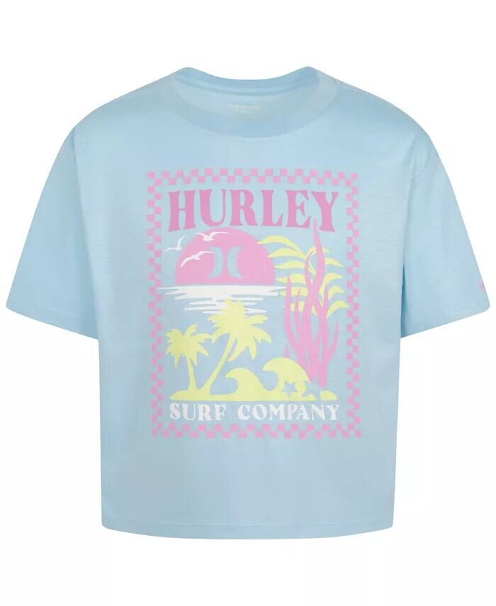 

Свободная футболка в морскую клетку для больших девочек Hurley, синий