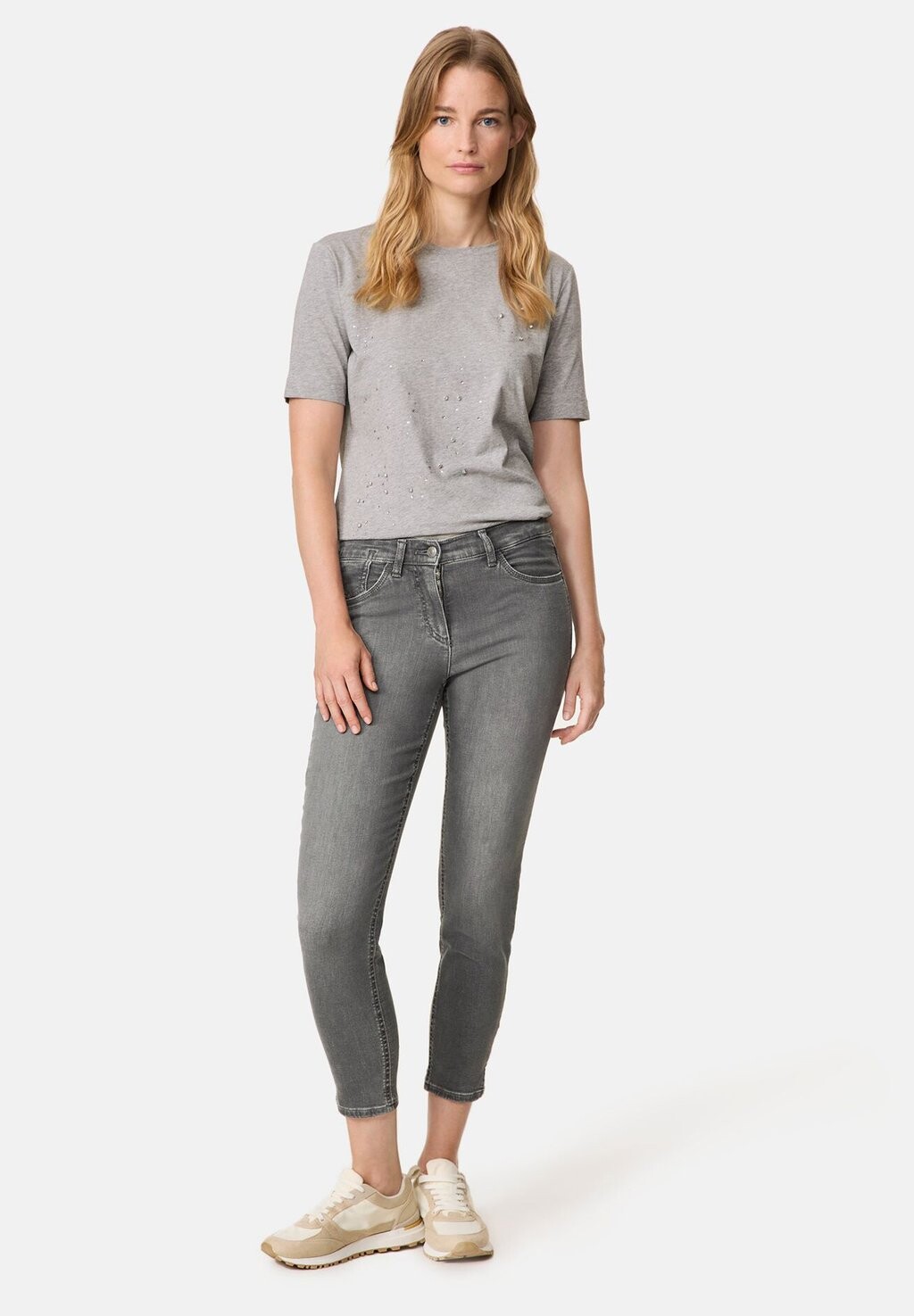 

Джинсы облегающего кроя CROPPED Gerry Weber, серый деним