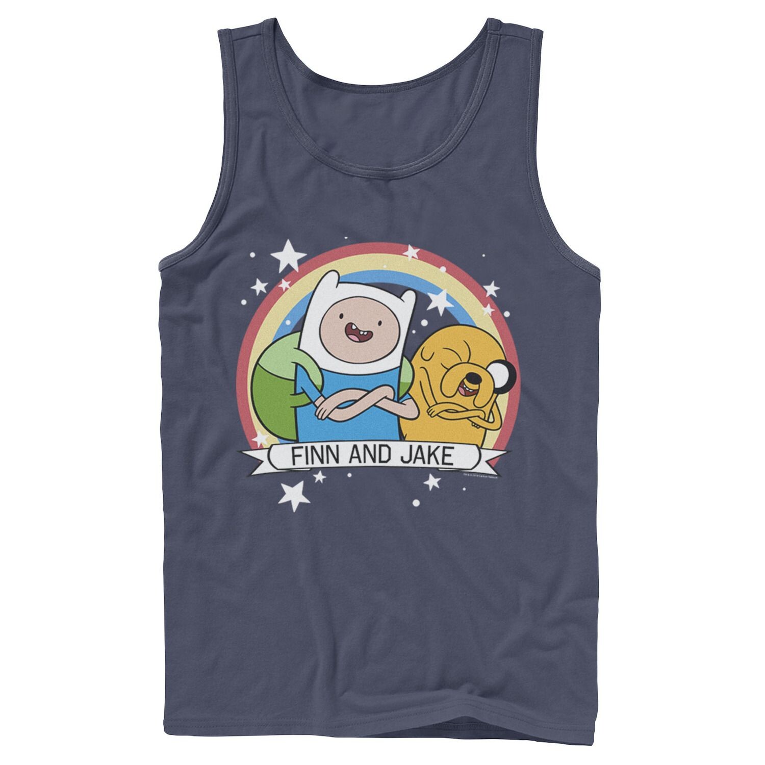 

Мужская майка Cartoon Network Adventure Time Finn & Jake Rainbow Banner Licensed Character