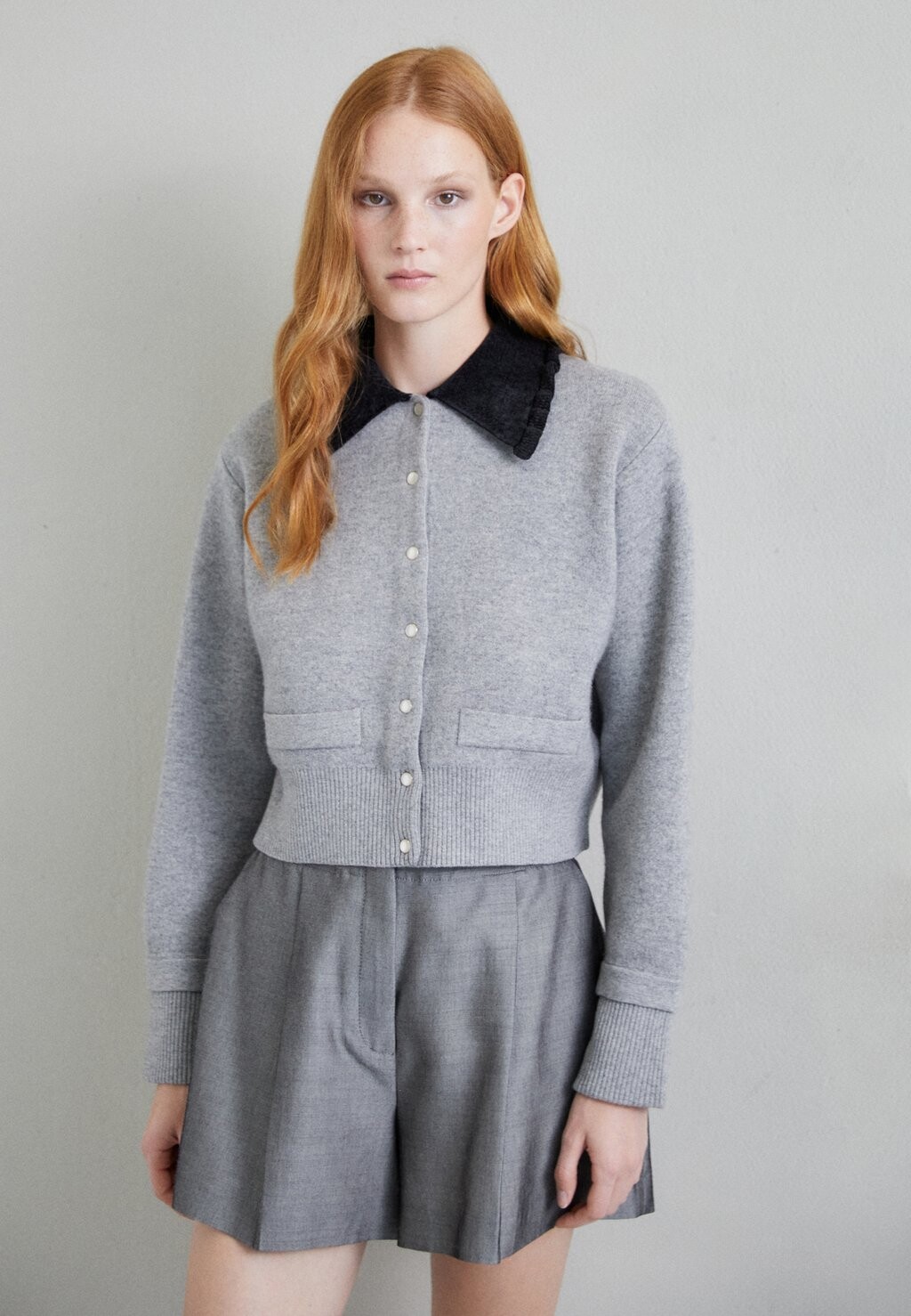 

Кардиган Cardi Plus Court Chemise Fantaisie sandro, цвет gris