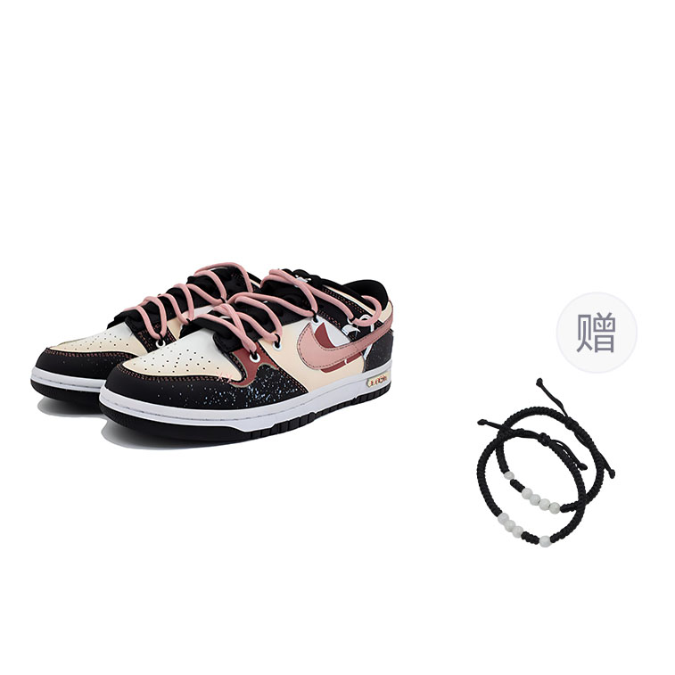 

Кроссовки Nike Dunk Skateboarding Shoes Women's Low-top Black/Pink, черный/розовый