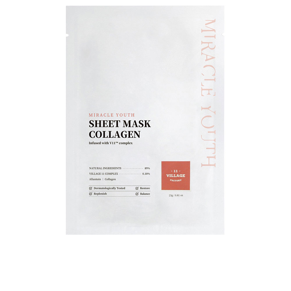 village 11 factory miracle youth cream Маска для лица Miracle youth sheet mask collagen Village 11, 23г
