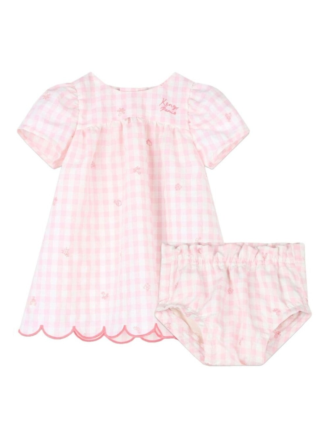 

Kenzo Kids комплект из платья и блумеров с вышитым логотипом, розовый