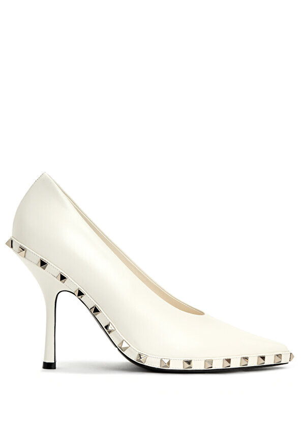 

Белые кожаные туфли на шпильке rockstud Valentino Garavani
