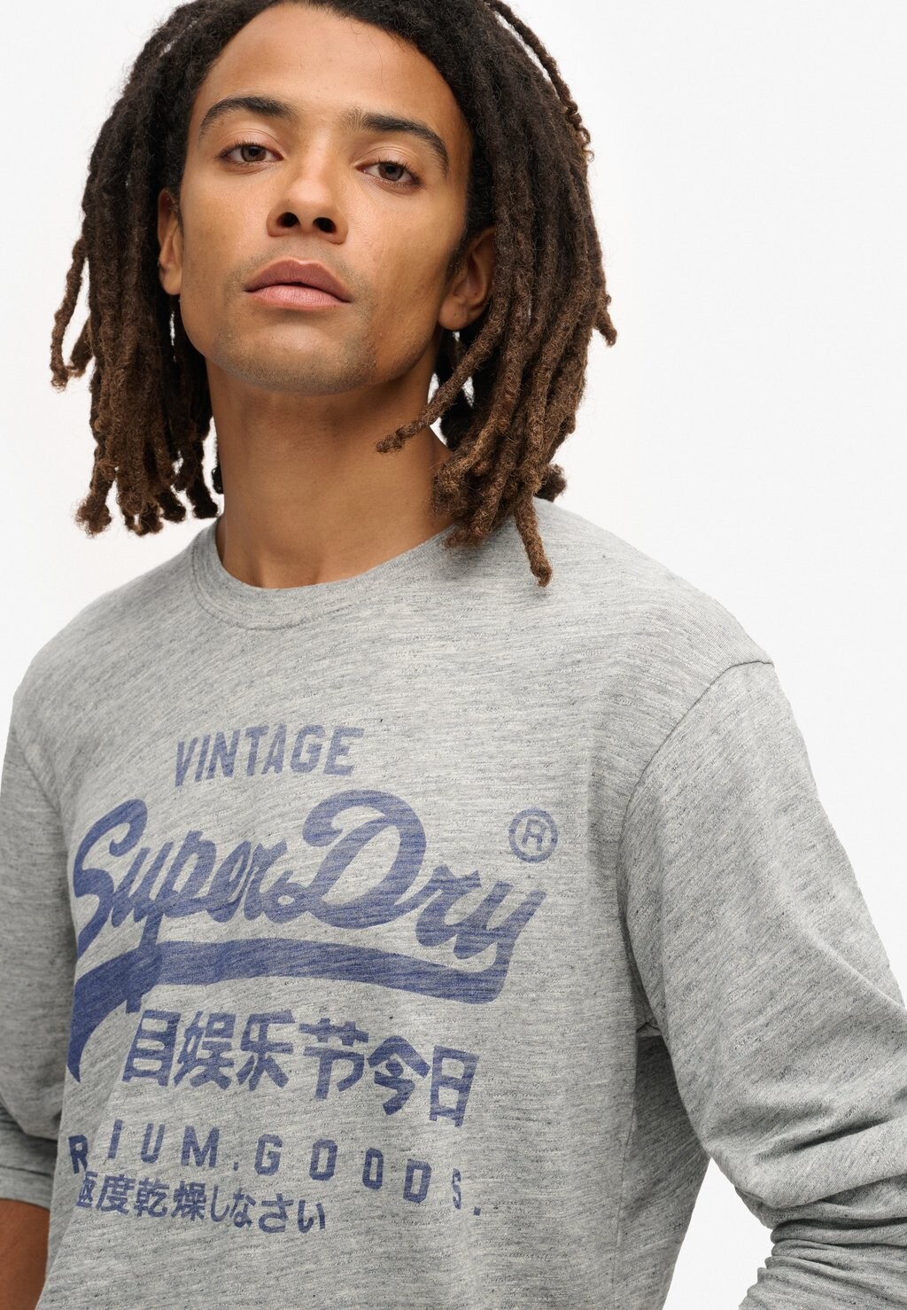 

Топ с длинными рукавами GRAPHIC Superdry, цвет Mottled Grey