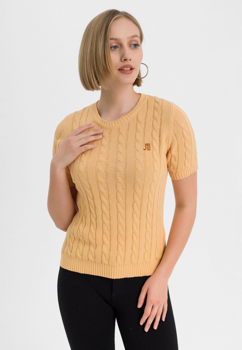 

Базовая футболка CABLE CREWNECK Felix Hardy, цвет beige
