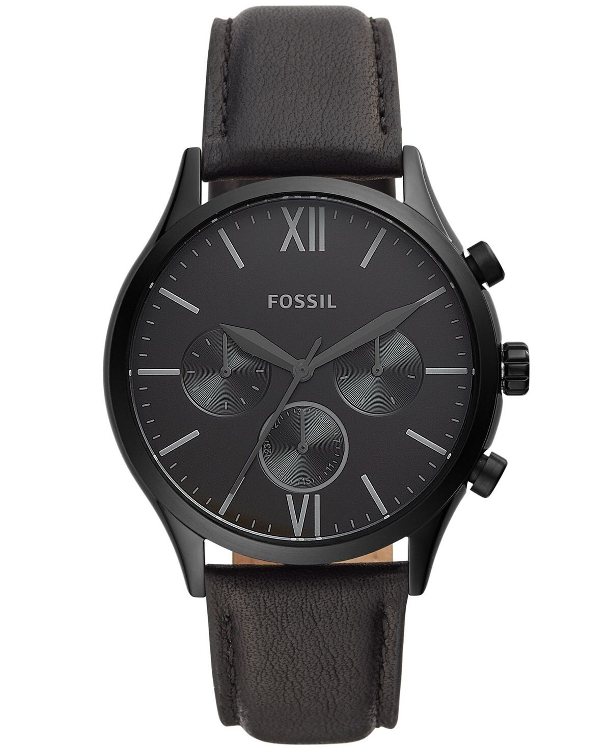 

Мужские многофункциональные черные кожаные часы Fenmore 44 мм Fossil