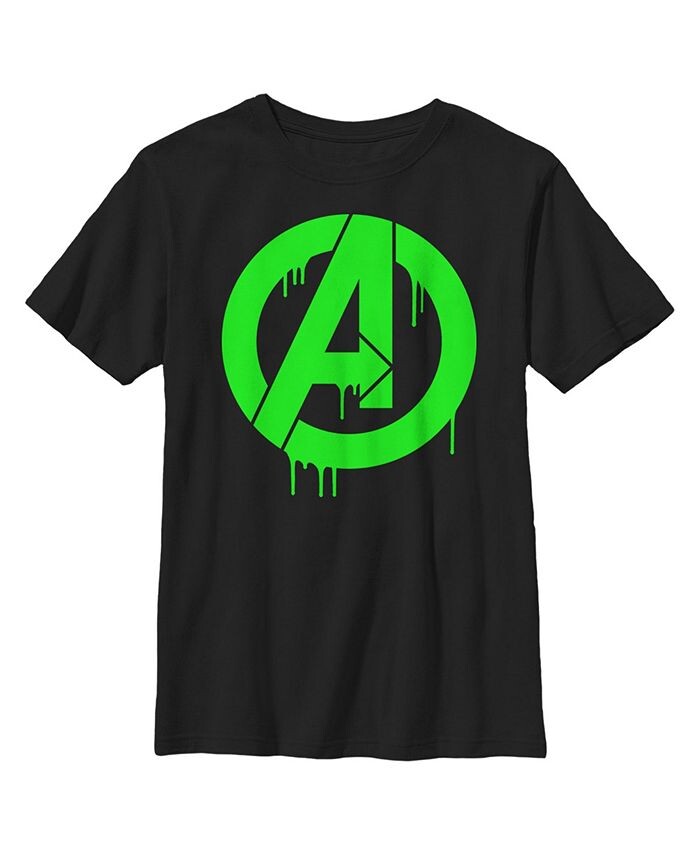 

Зеленая детская футболка с логотипом Avengers для мальчиков Marvel, черный