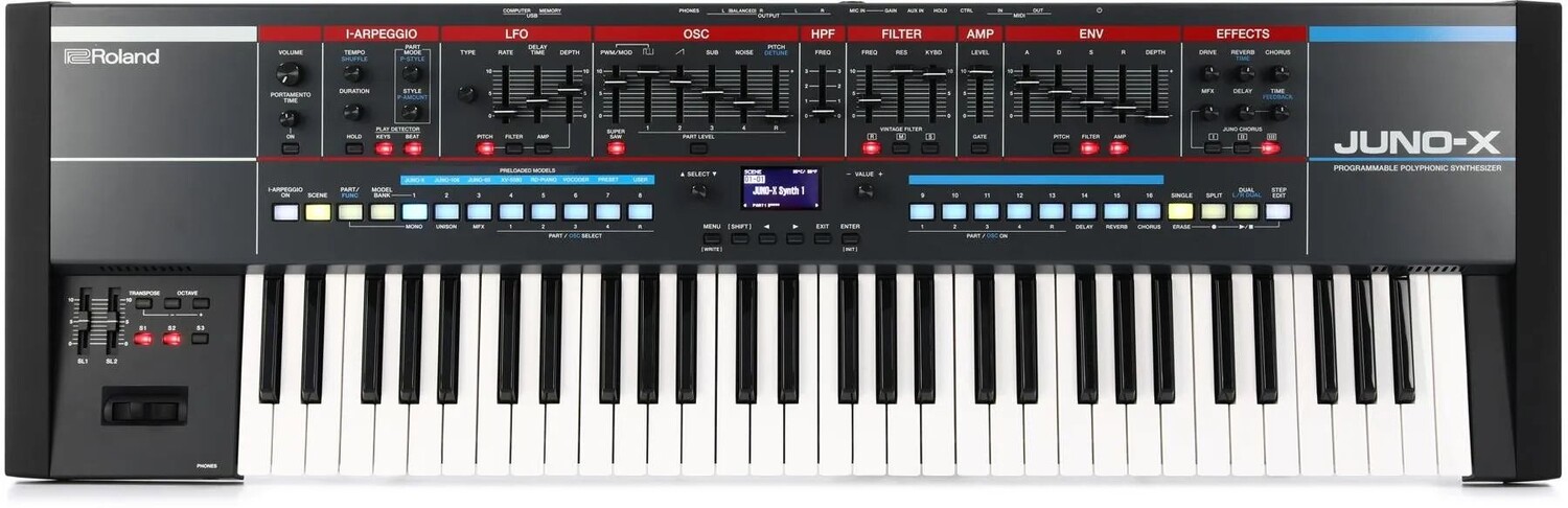 

Roland Juno-X 61-клавишный синтезатор