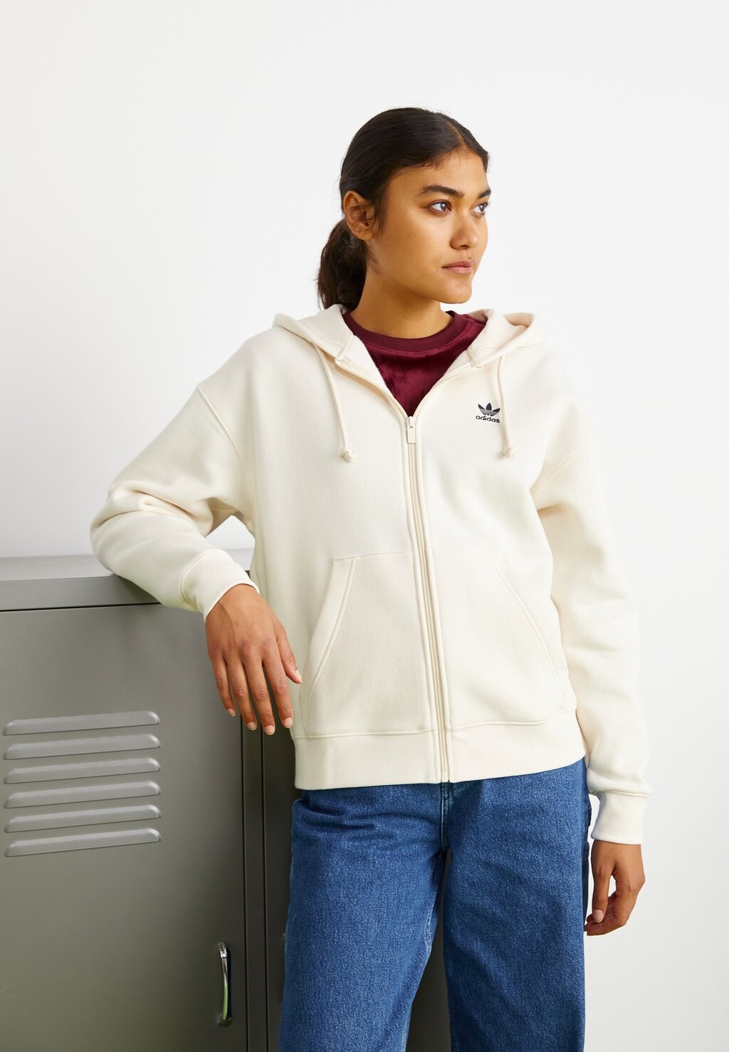 

Толстовка ESSENTIALS FULL ZIP adidas Originals, цвет white