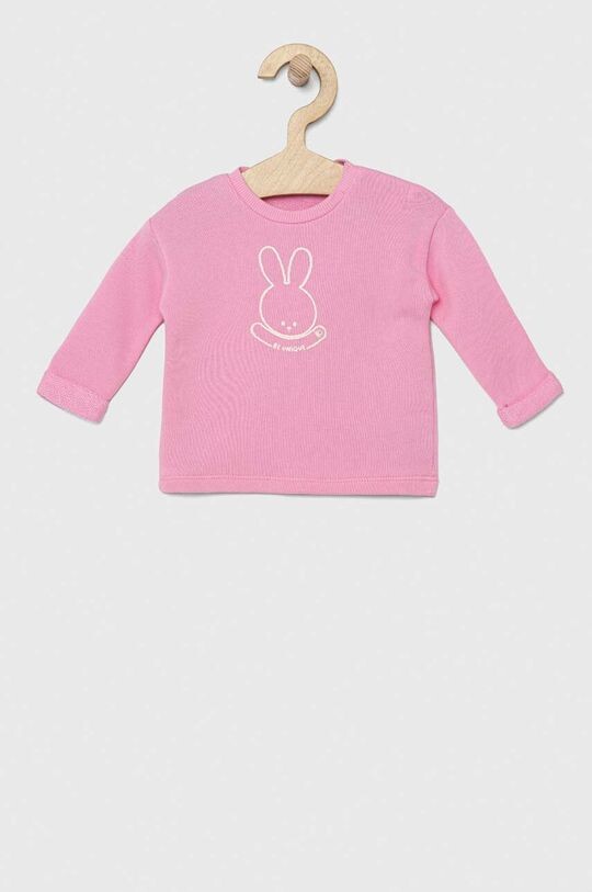 

Хлопковая детская рубашка с длинными рукавами United Colors of Benetton, розовый