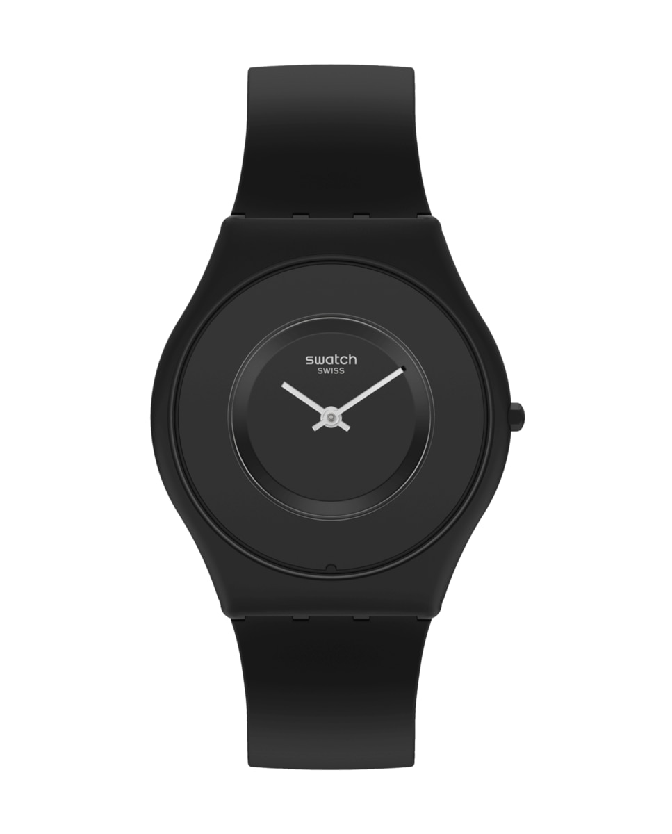 цена Черные часы-ласка с черным ремешком из материала биологического происхождения Swatch, черный
