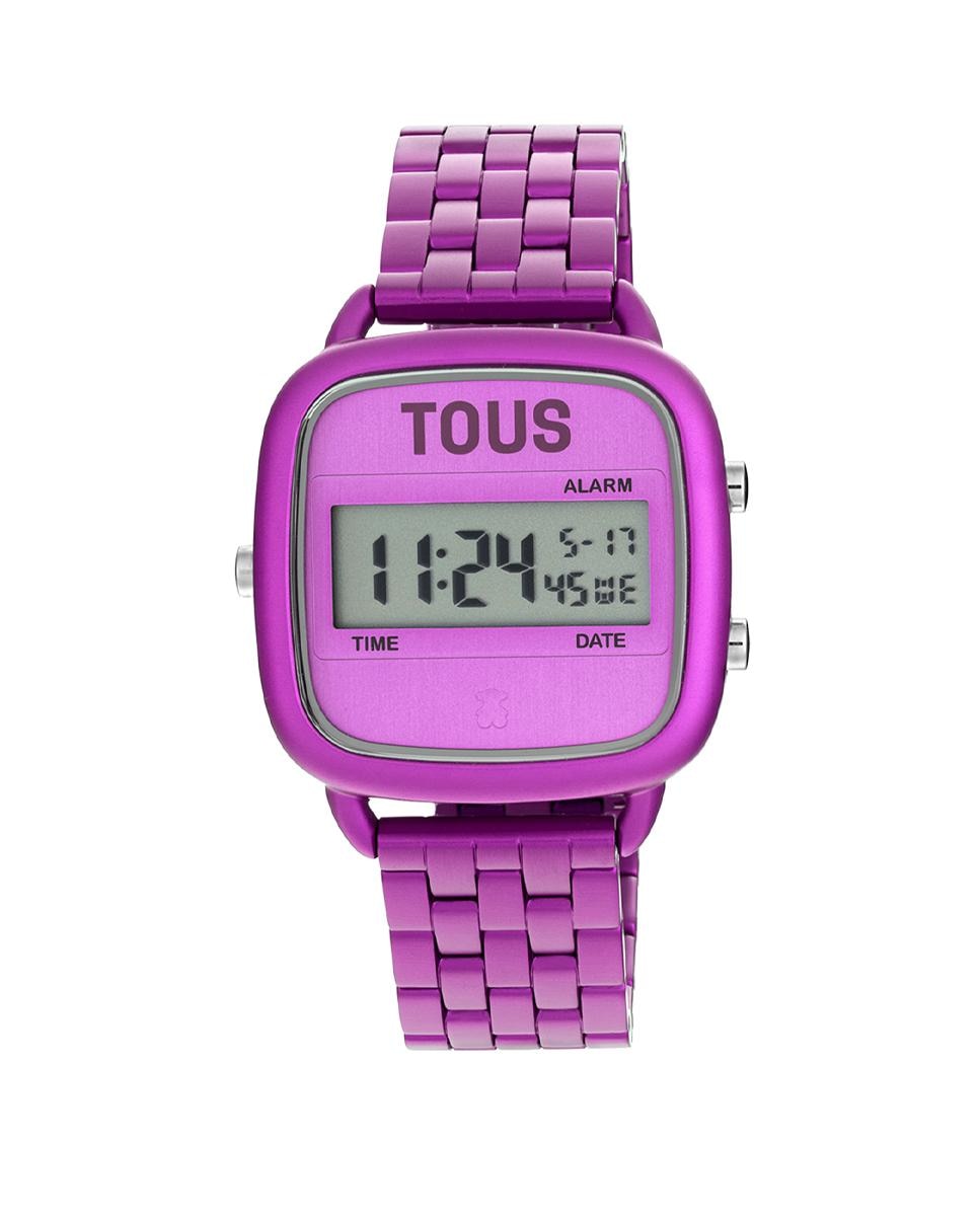 Женские цифровые часы D-Logo со стальным браслетом фуксии Tous, розовый цена и фото