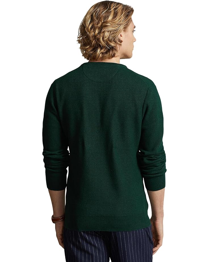 цена Свитер Polo Ralph Lauren Textured Cotton Crew Neck Sweater, цвет Moss Agate