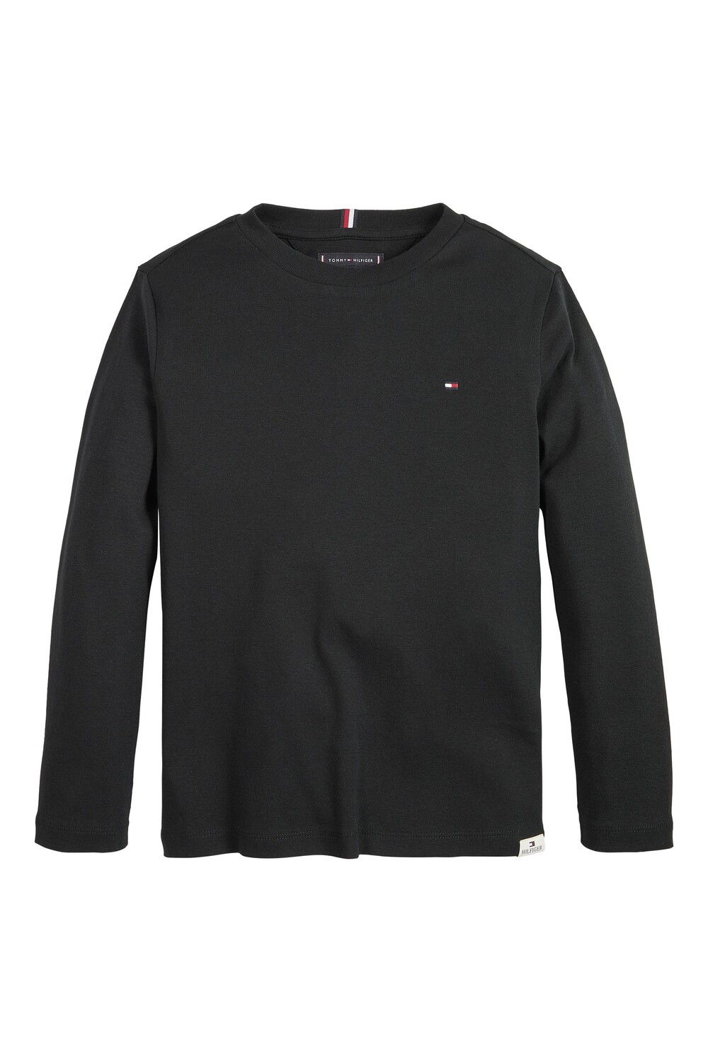 

Футболка в рубчик с длинным рукавом Черная Tommy Hilfiger, черный