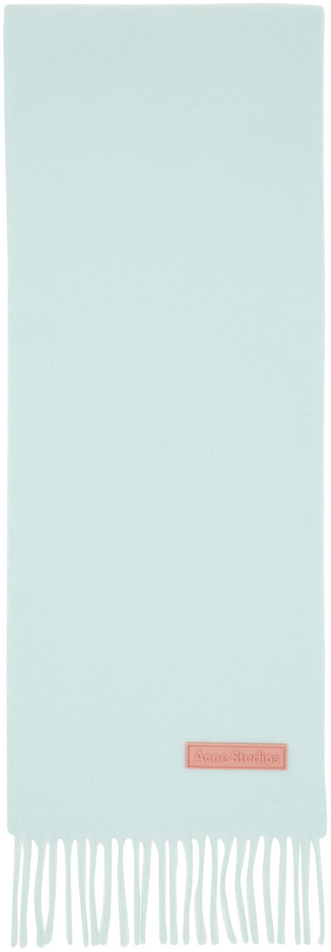 

Зеленый шерстяной шарф с бахромой Acne Studios, цвет Mint green