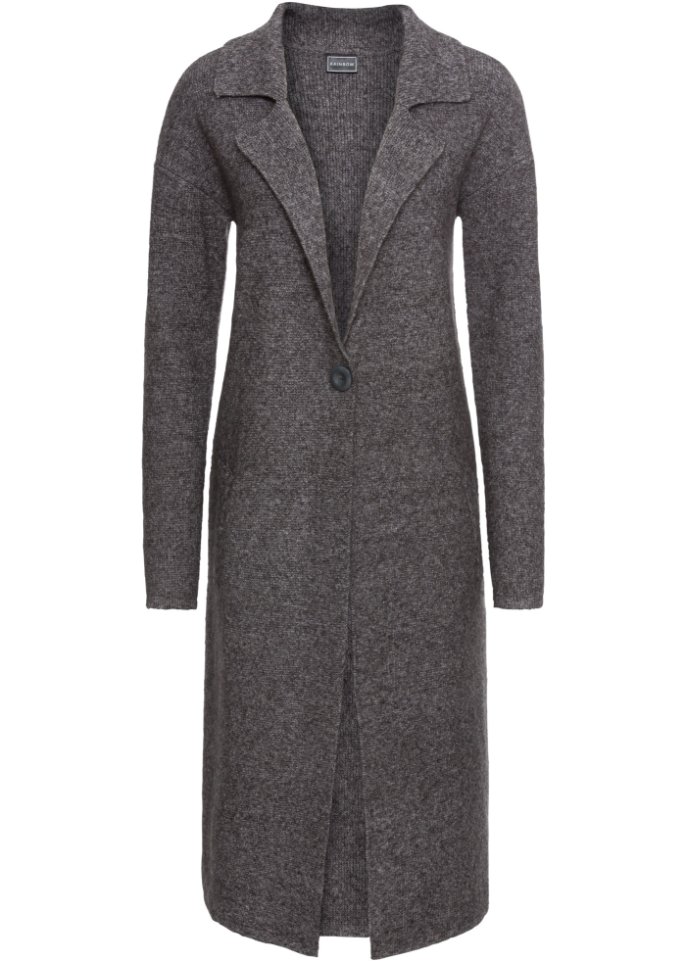 Вязаное пальто Rainbow, серый осенне зимнее модное мужское шерстяное пальто однотонное однобортное длинное пальто с лацканами повседневное пальто повседневный тренч
