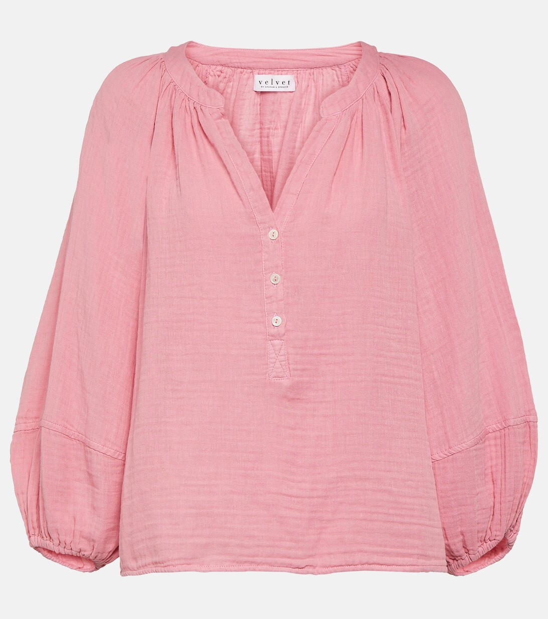 

Блуза vivi из хлопкового газа Velvet, розовый