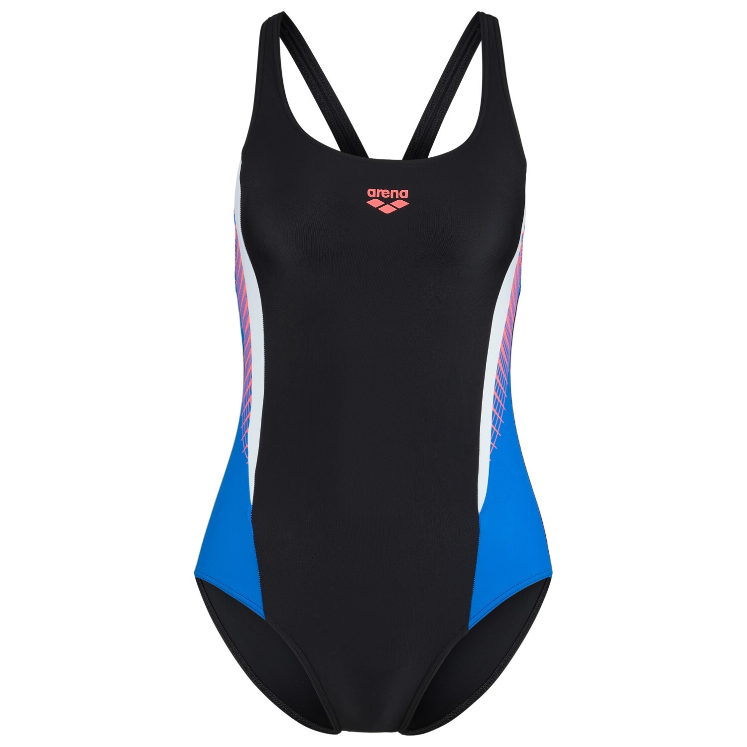 Купальник Arena Women's Threefold V Back One Piece, цвет Black/Blue China/White купальник reflecting arena цвет black blue river