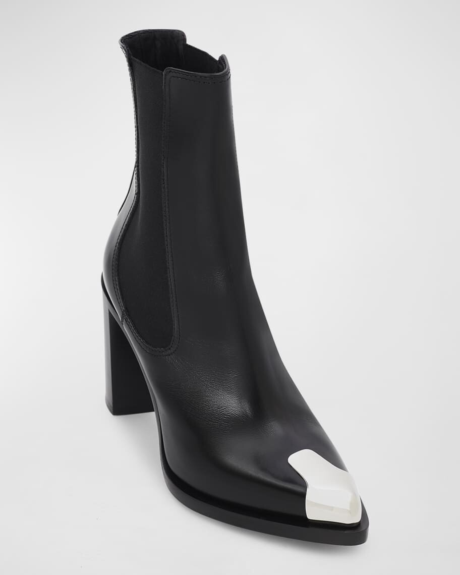 

Ботинки челси из телячьей кожи в стиле панк Alexander McQueen