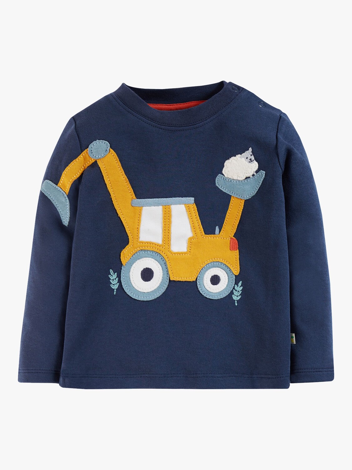 

Топ Baby Doug с аппликацией в виде трактора Frugi, индиго