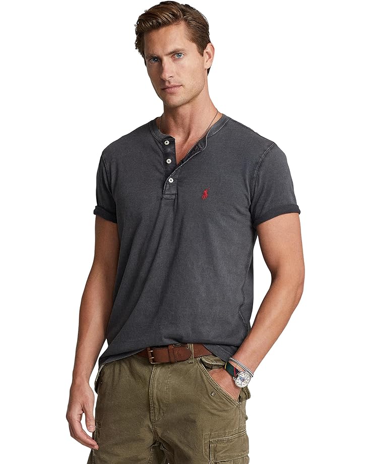 

Рубашка Polo Ralph Lauren Slub Jersey Henley Shirt, черный