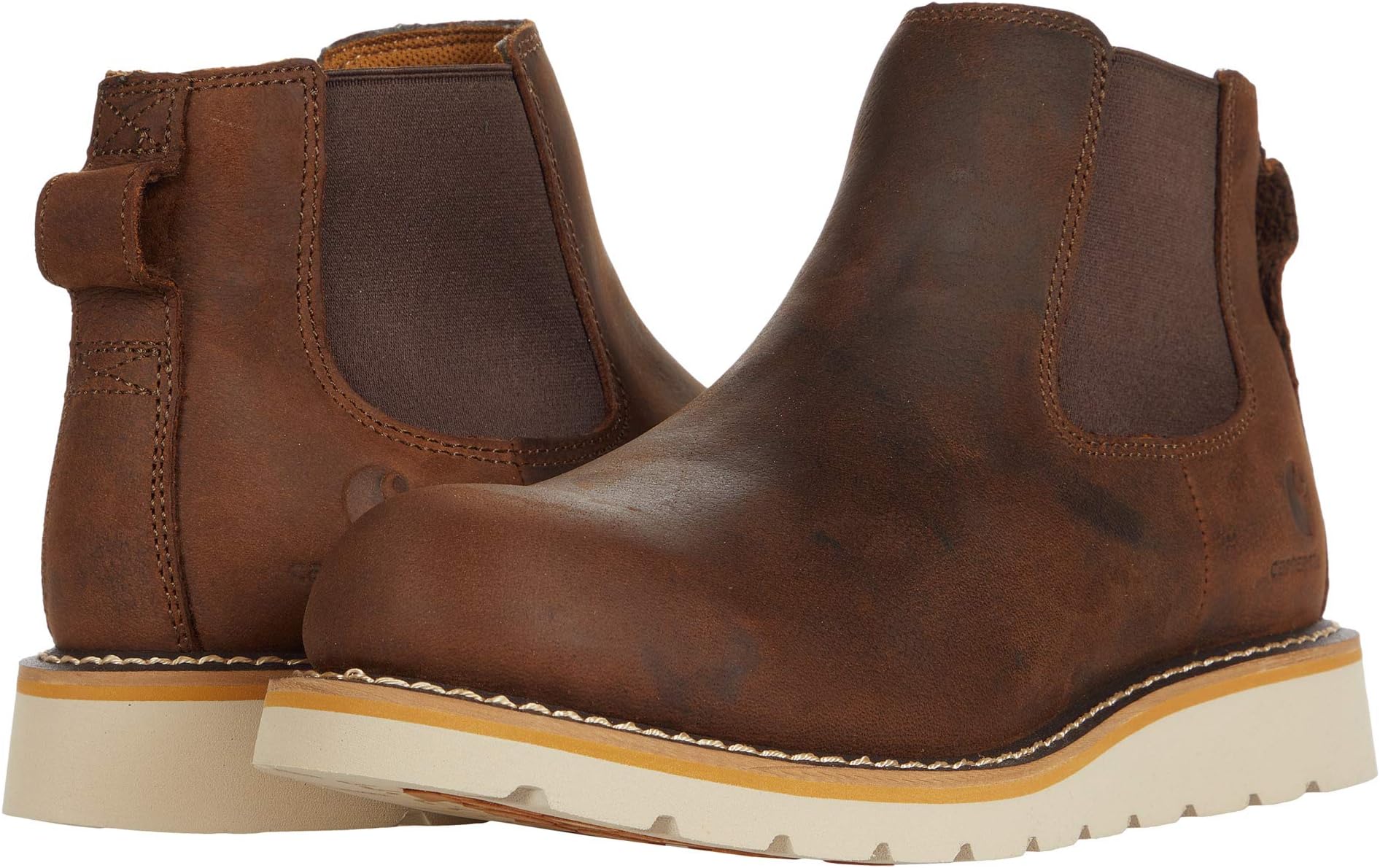 Рабочая обувь с мягким носком Wedge 5 Chelsea Pull-On Boot Soft Toe Carhartt, цвет Dark Bison Oil Tanned