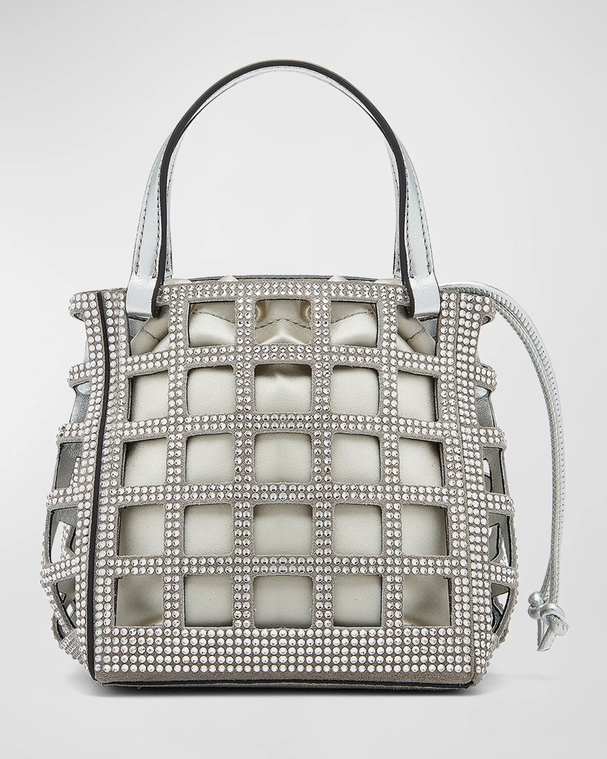 

Сумка-тоут Crystal Mini с квадратной сеткой Oscar de la Renta, цвет Silver