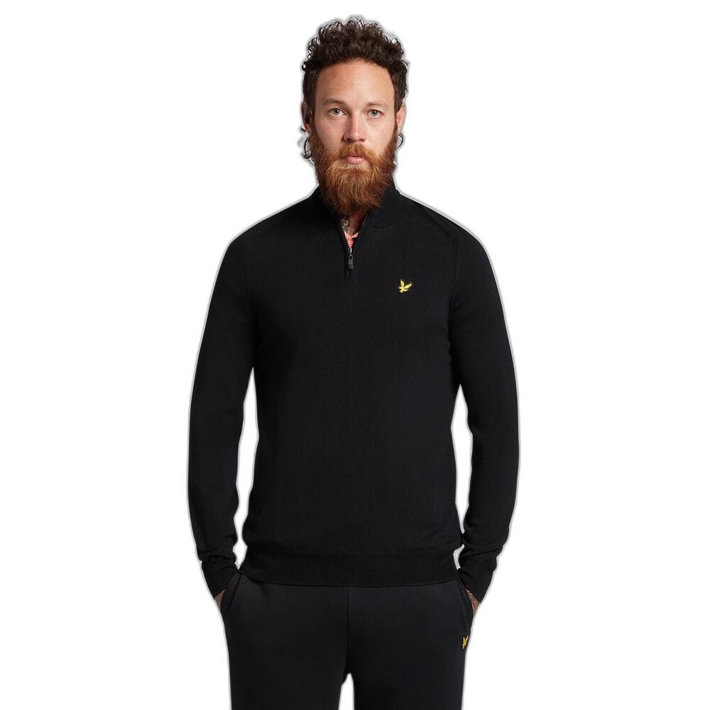 

Свитер Lyle & Scott Core Merino Mix Half Zip, черный
