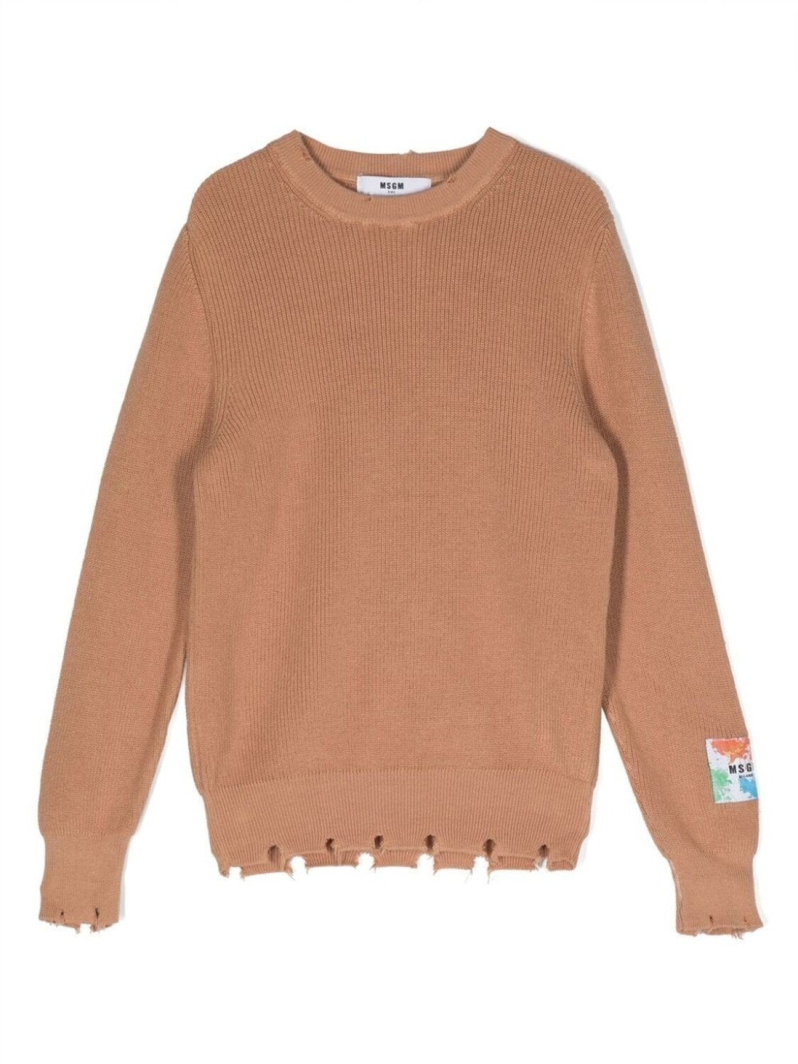 

MSGM Kids толстовка с нашивкой, коричневый