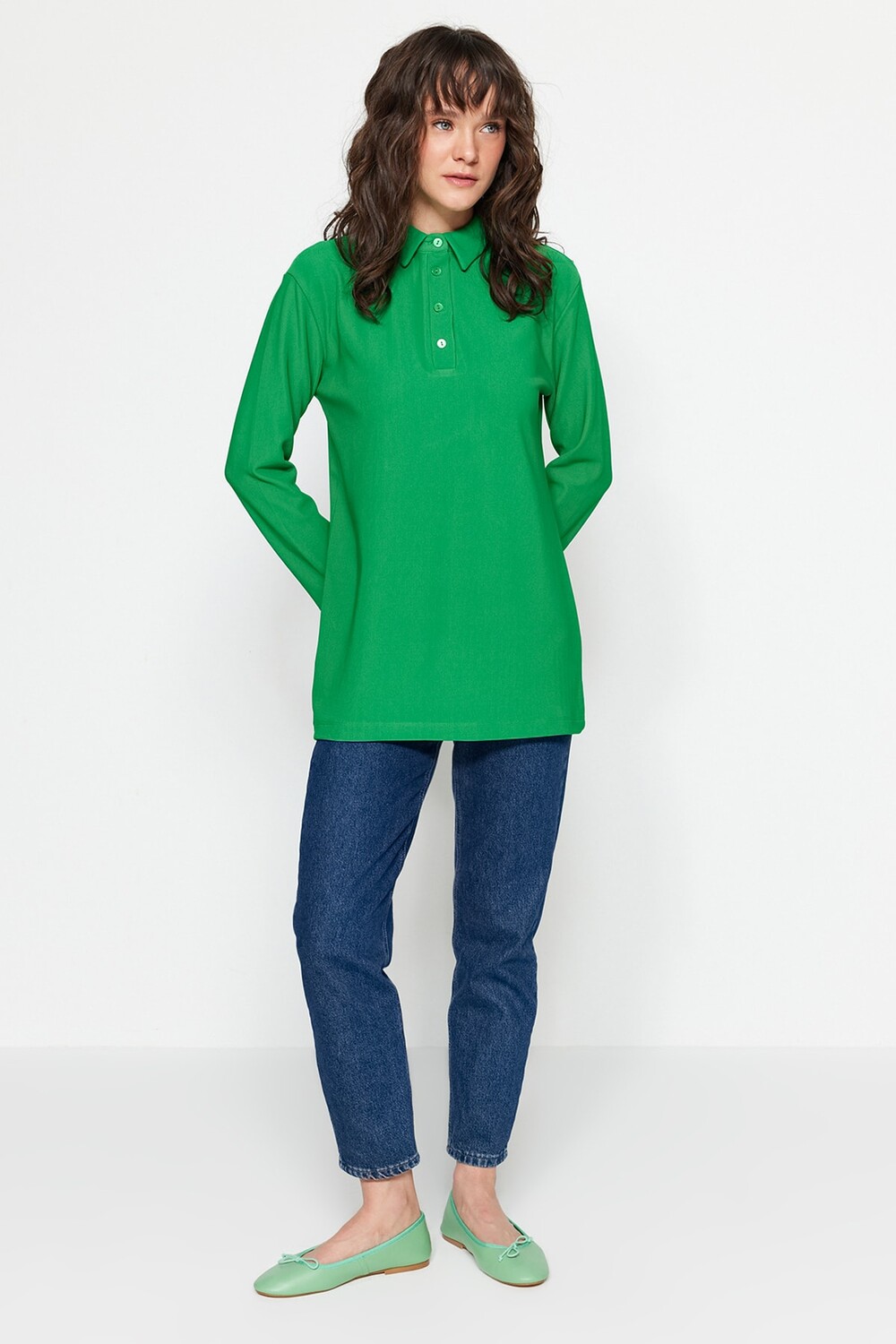 

Туника - Зеленый - Классический крой Trendyol Modest, зеленый