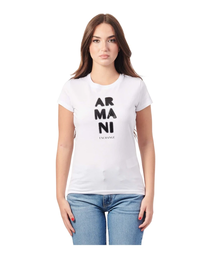 

Футболка с логотипом спереди Armani Exchange, белый