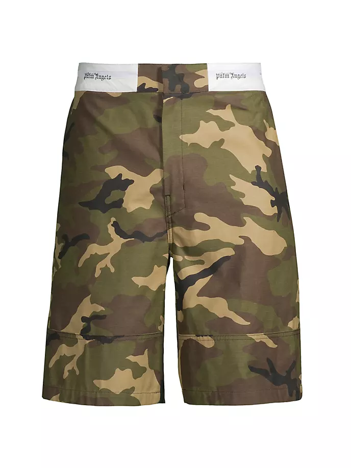 

Камуфляжные шорты с поясом Sartorial Palm Angels, цвет military