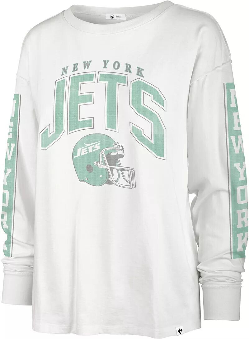 

Женская белая футболка с длинным рукавом '47 New York Jets Tomcat