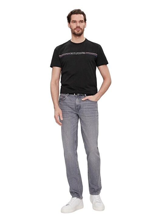 

Черная мужская футболка с круглым вырезом MW0MW34428 Tommy Hilfiger, черный