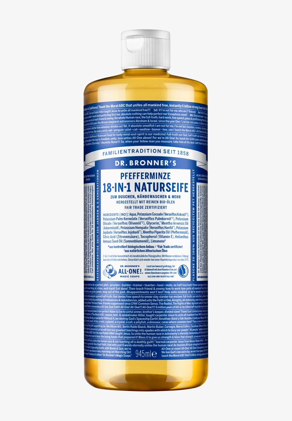 

Гель для душа 18-IN-1 LIQUID SOAP PEPPERMINT Dr. Bronner´S