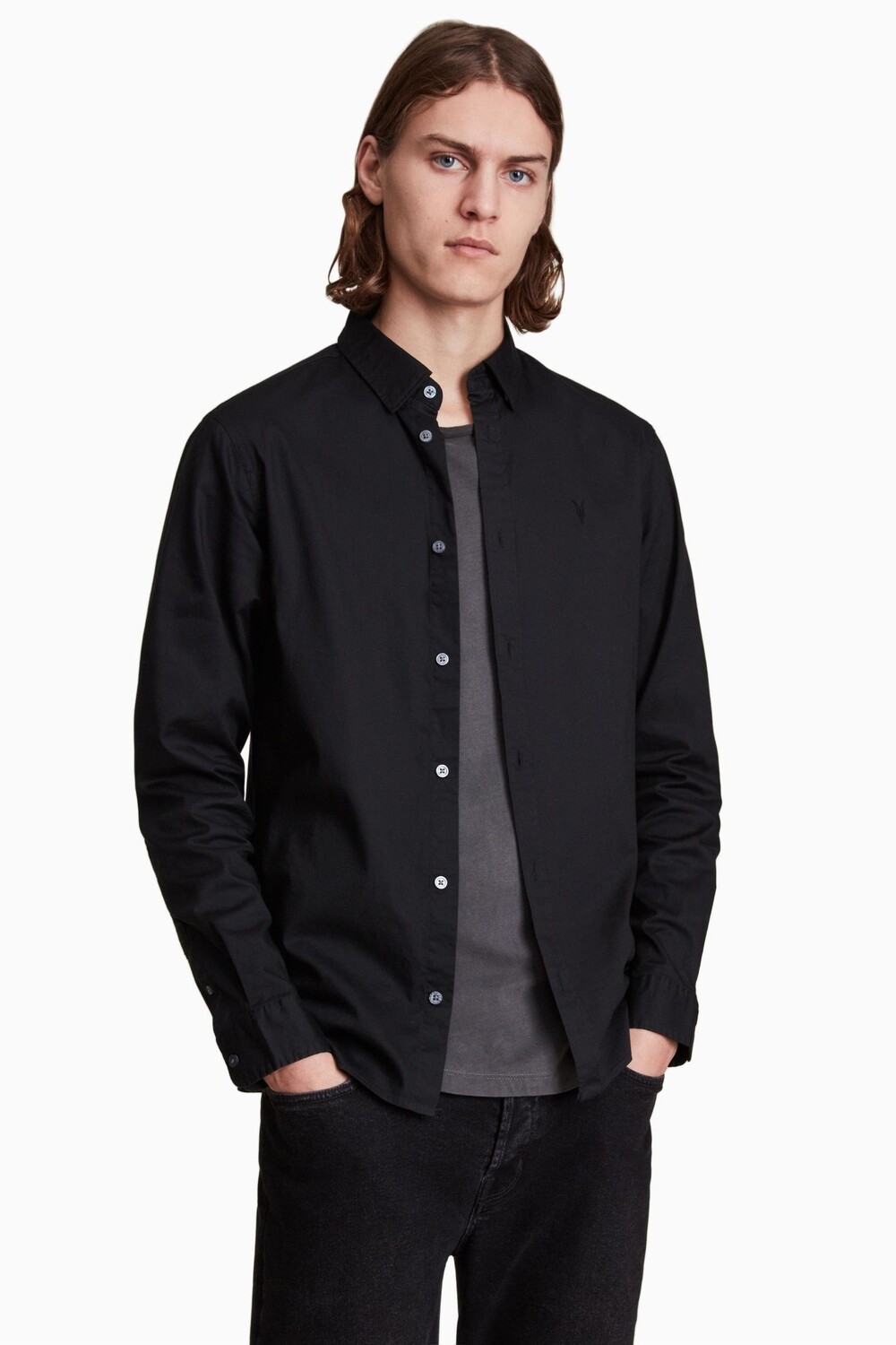 

Рубашка с длинным рукавом AllSaints Hawthorne All Saints, черный