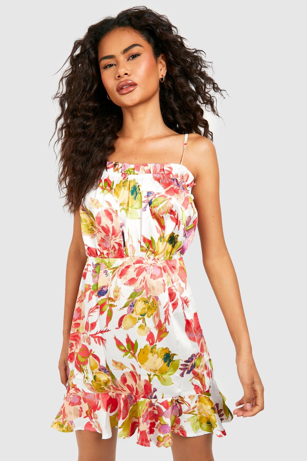 

Платье с цветочными обрюками Boohoo, розовый