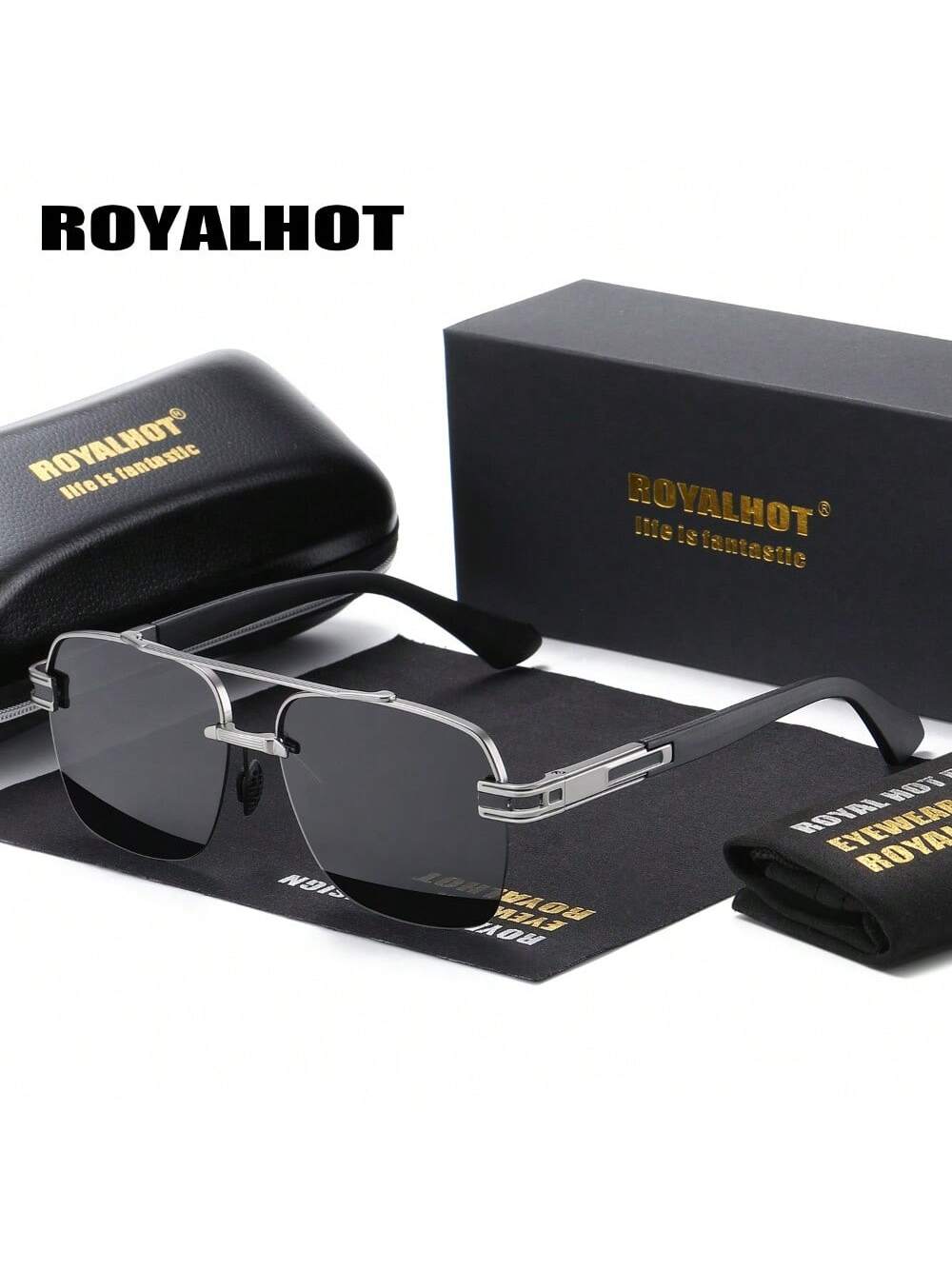 цена Royalhot Унисекс Классические поляризованные солнцезащитные очки в металлической эллиптической оправе